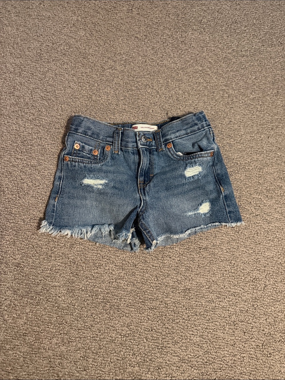 Levi's Distressed Denim “Girlfriend” Shorts